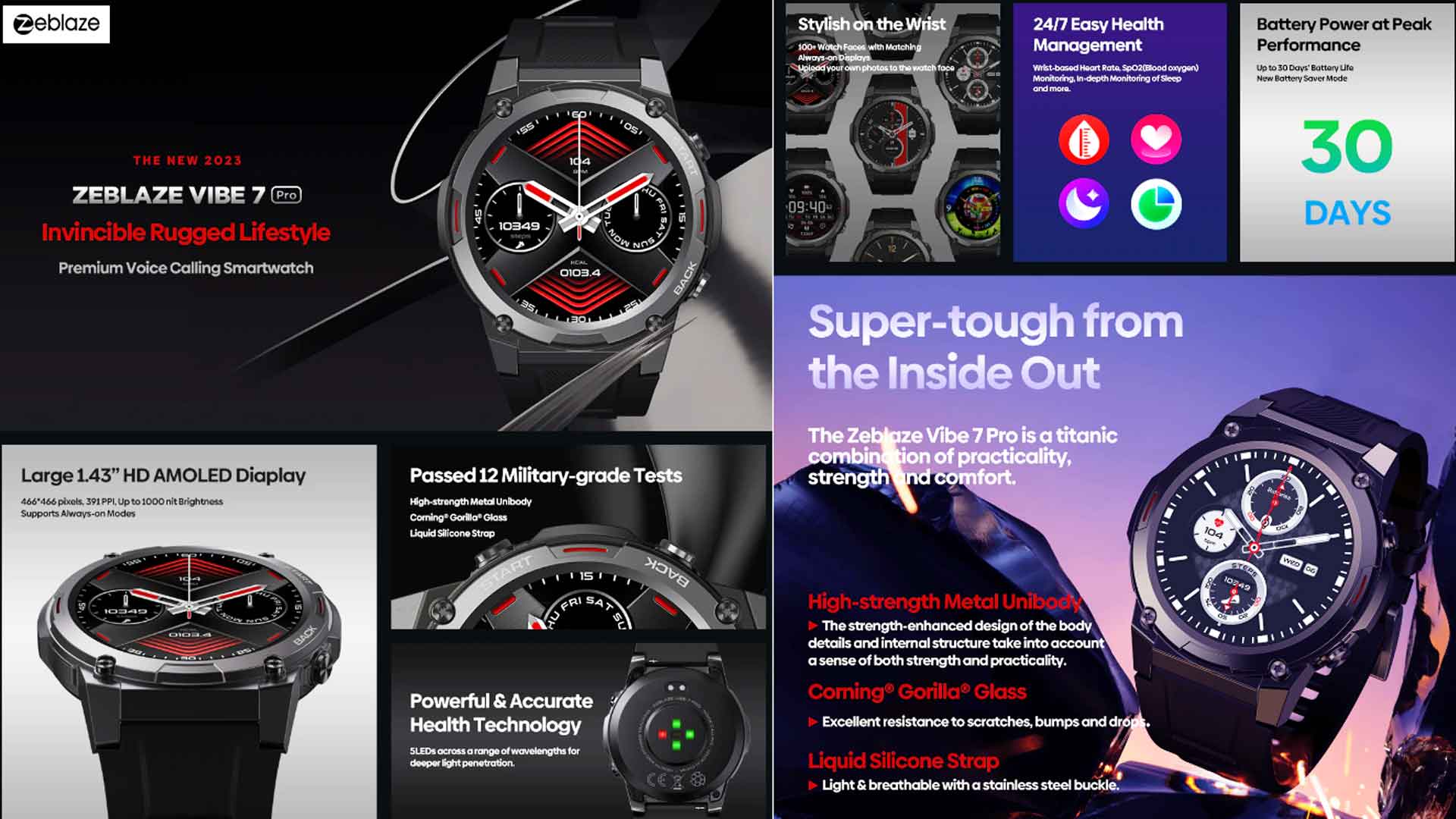 Zeblaze Vibe 7 Pro, Zeblaze, smart watch, smartwatch, Zeblaze smartwatch, wearable technology, fitness tracker, fitness smartwatch, smart watch with calling, rugged smartwatch