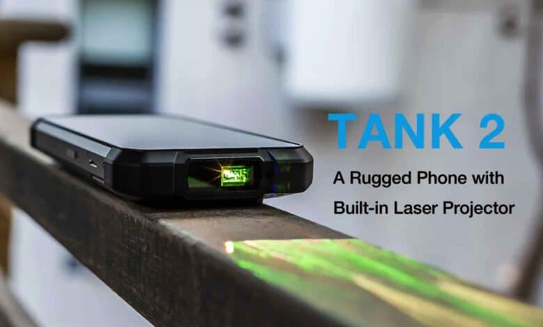 Unihertz Tank 2 laser projector rugged phone