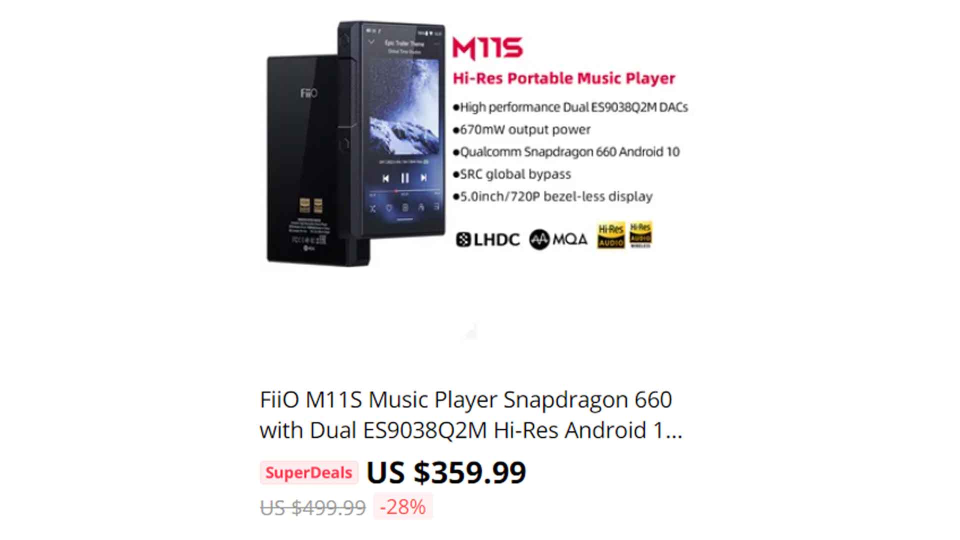 FiiO M11S Black Friday deals 2023 