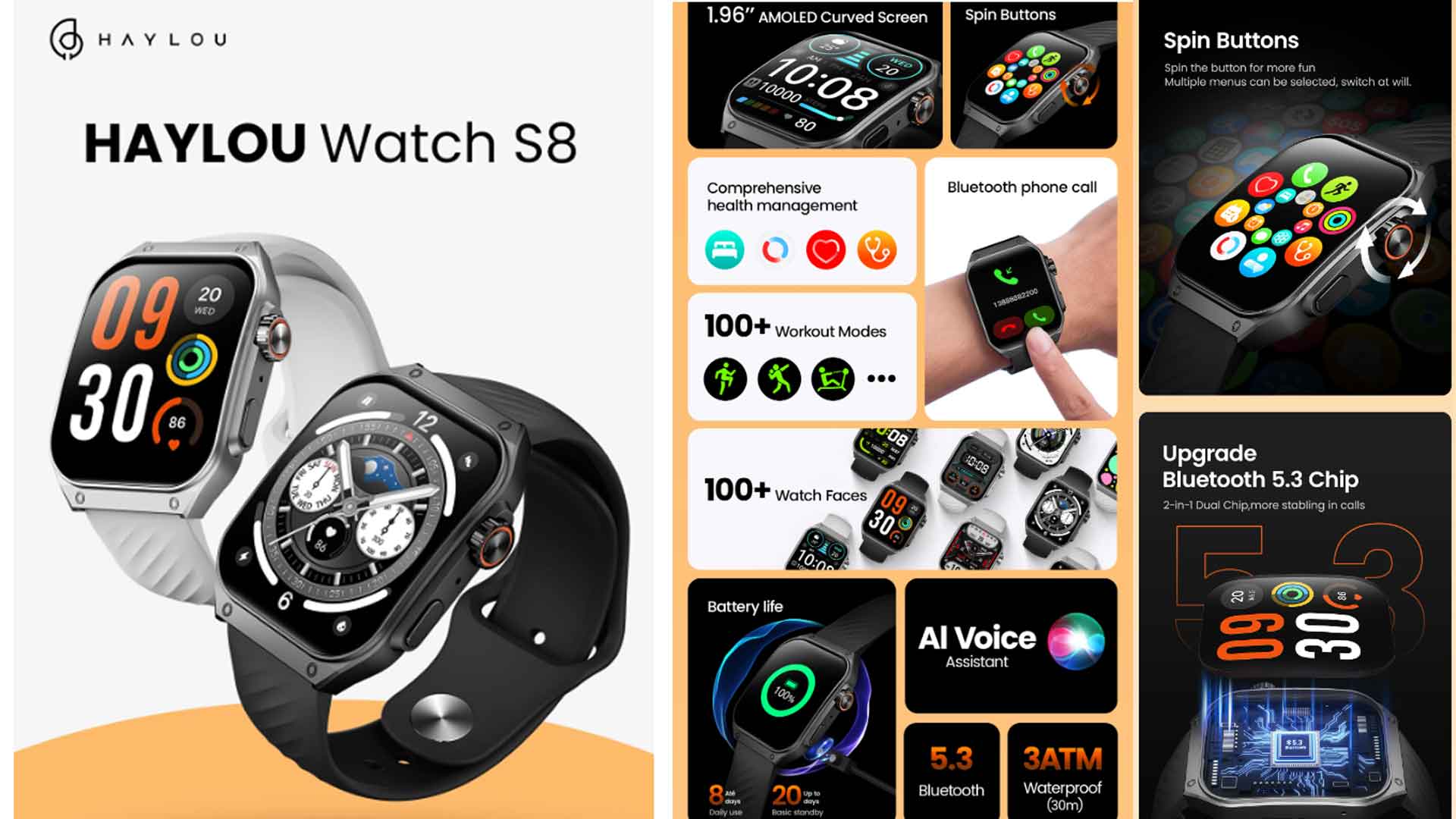 HAYLOU Watch S8, HAYLOU Watch S8 review, HAYLOU Watch S8 features, HAYLOU Watch S8 specs, HAYLOU Watch S8 price, smartwatch