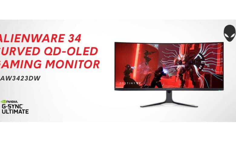 Alienware AW3423DW gaming monitor, curved gaming monitor