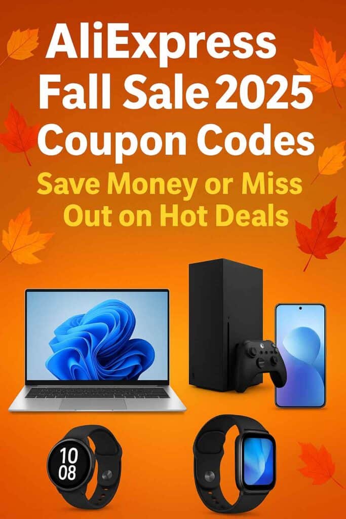 AliExpress Fall Sale 2025 coupon codes with up to 60% off on electronics, gadgets, and fashion deals