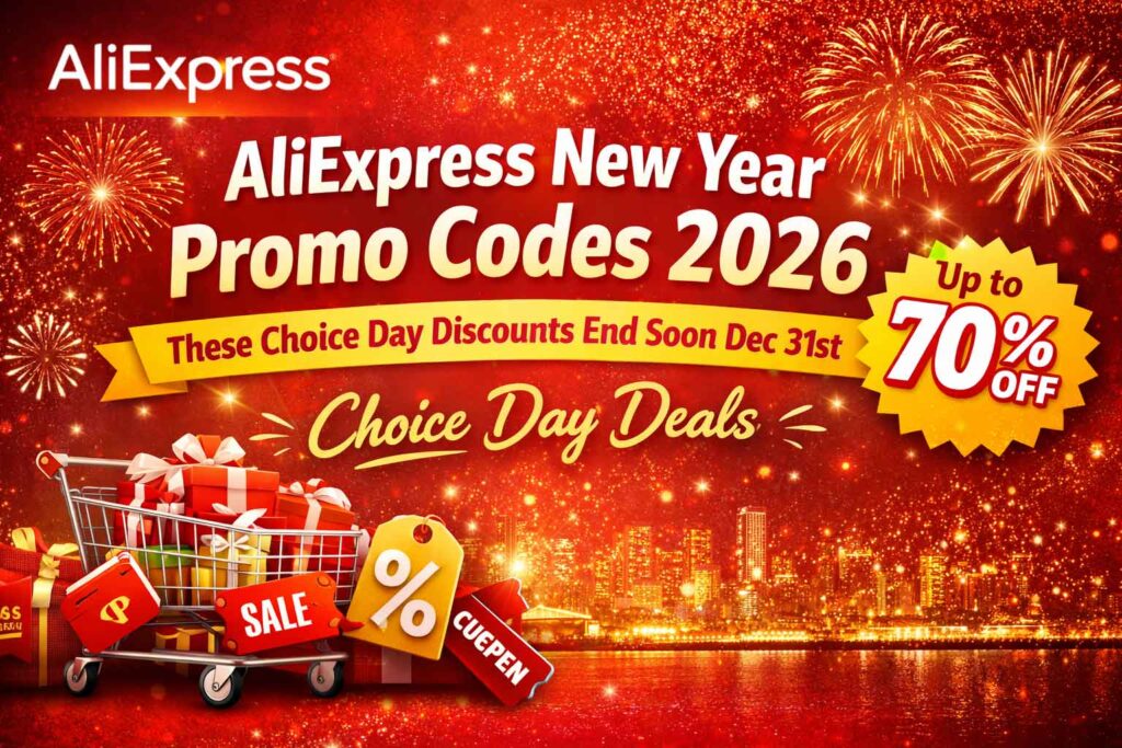 AliExpress New Year Promo Codes 2026 – Choice Day Deals up to 70% Off Ending Dec 31st