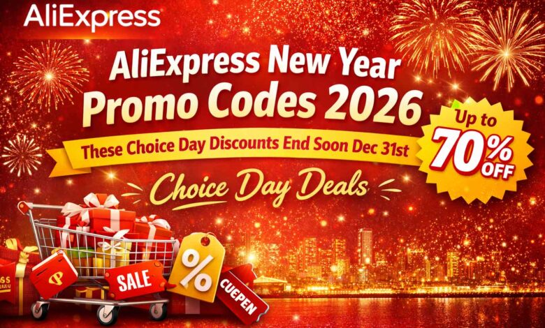 AliExpress New Year Promo Codes 2026 – Choice Day Deals up to 70% Off Ending Dec 31st