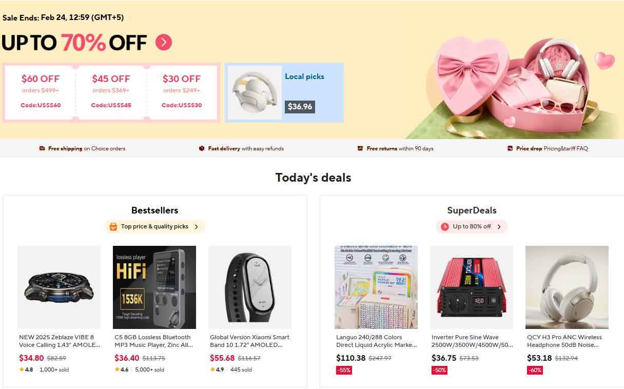 AliExpress Valentine’s discounts