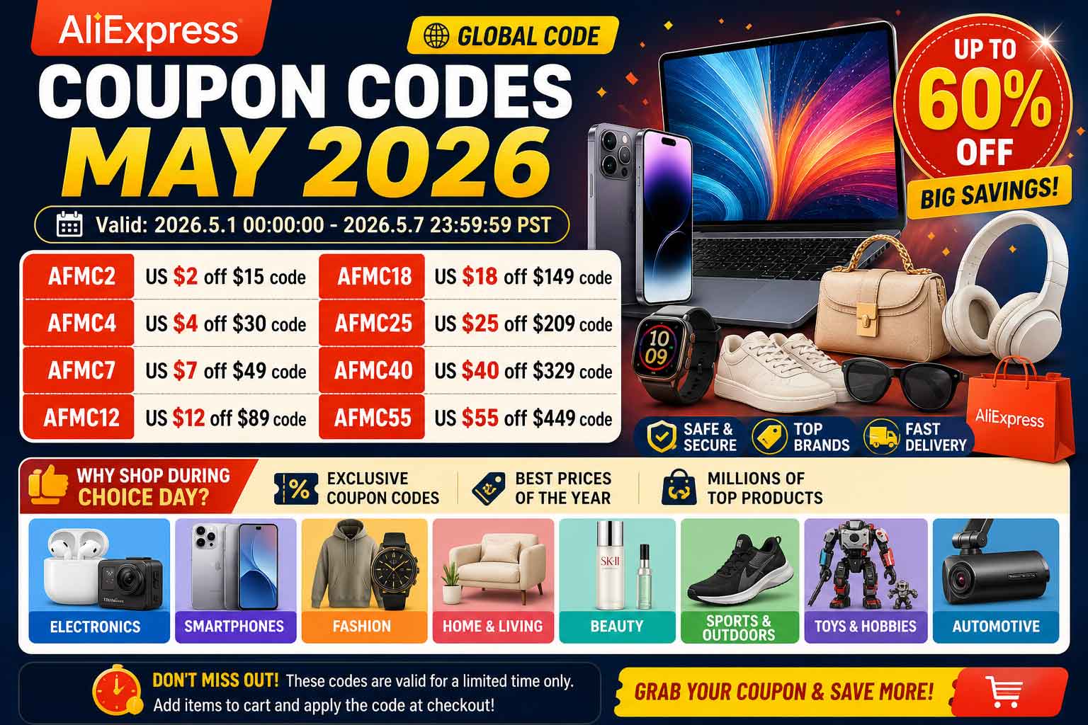 AliExpress coupon codes, AliExpress Promo Code 2026