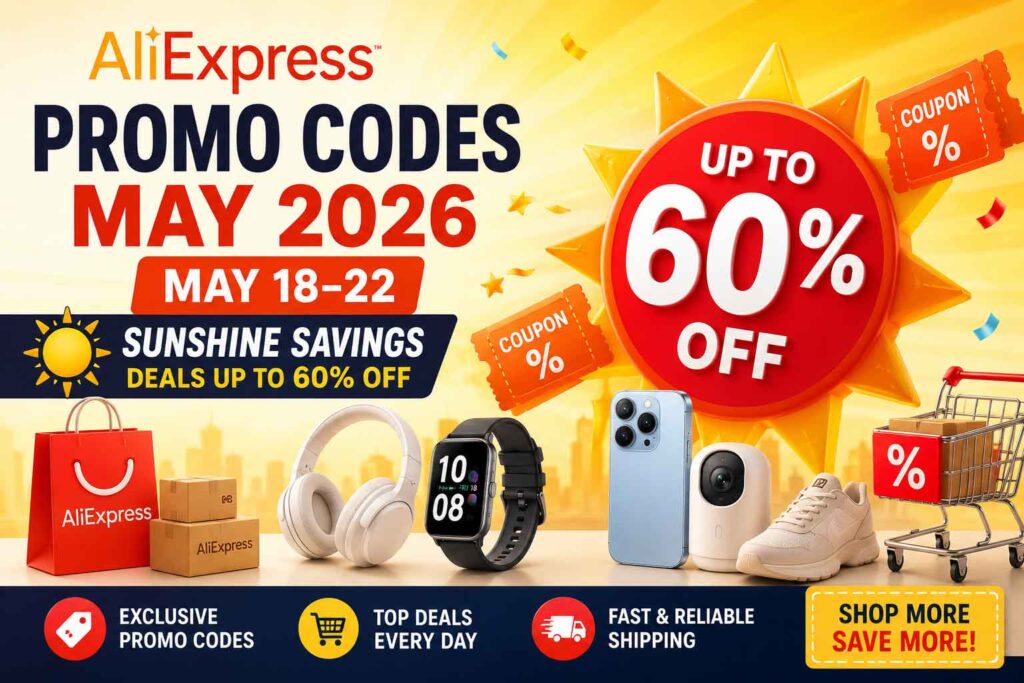 AliExpress Coupon Codes May 2026 Sunshine Savings sale