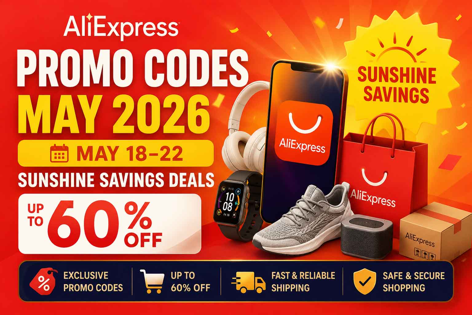 AliExpress promo codes May 2026 tech deals and coupon discounts