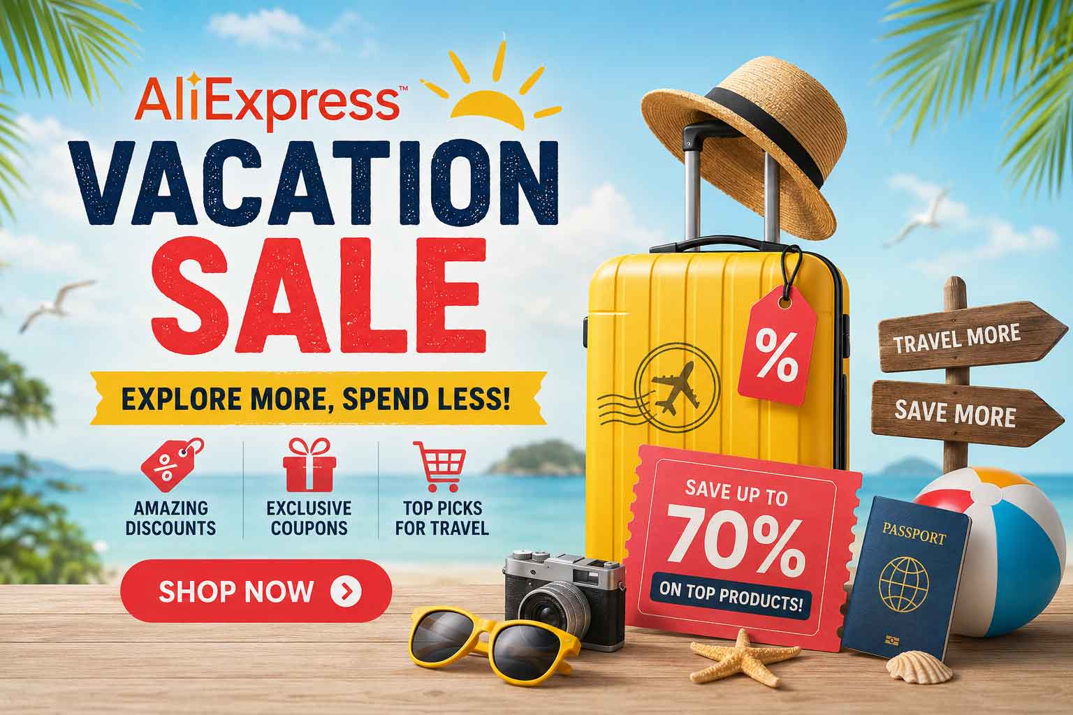 Aliexpress vacation sale july 2026 coupons promo codes