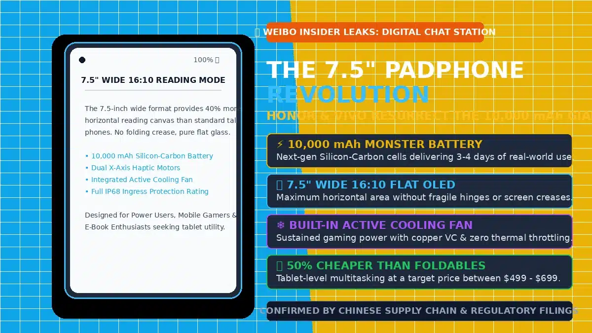 7.5 inch padphone leak with 10000mah battery and active fan